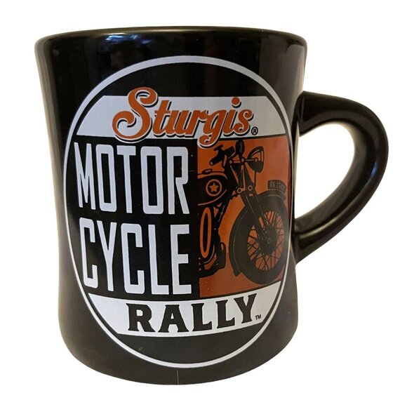 Sturgis Motorcycle Rally Classic Orange & Black Ceramic Mug - Picture 1 of 11